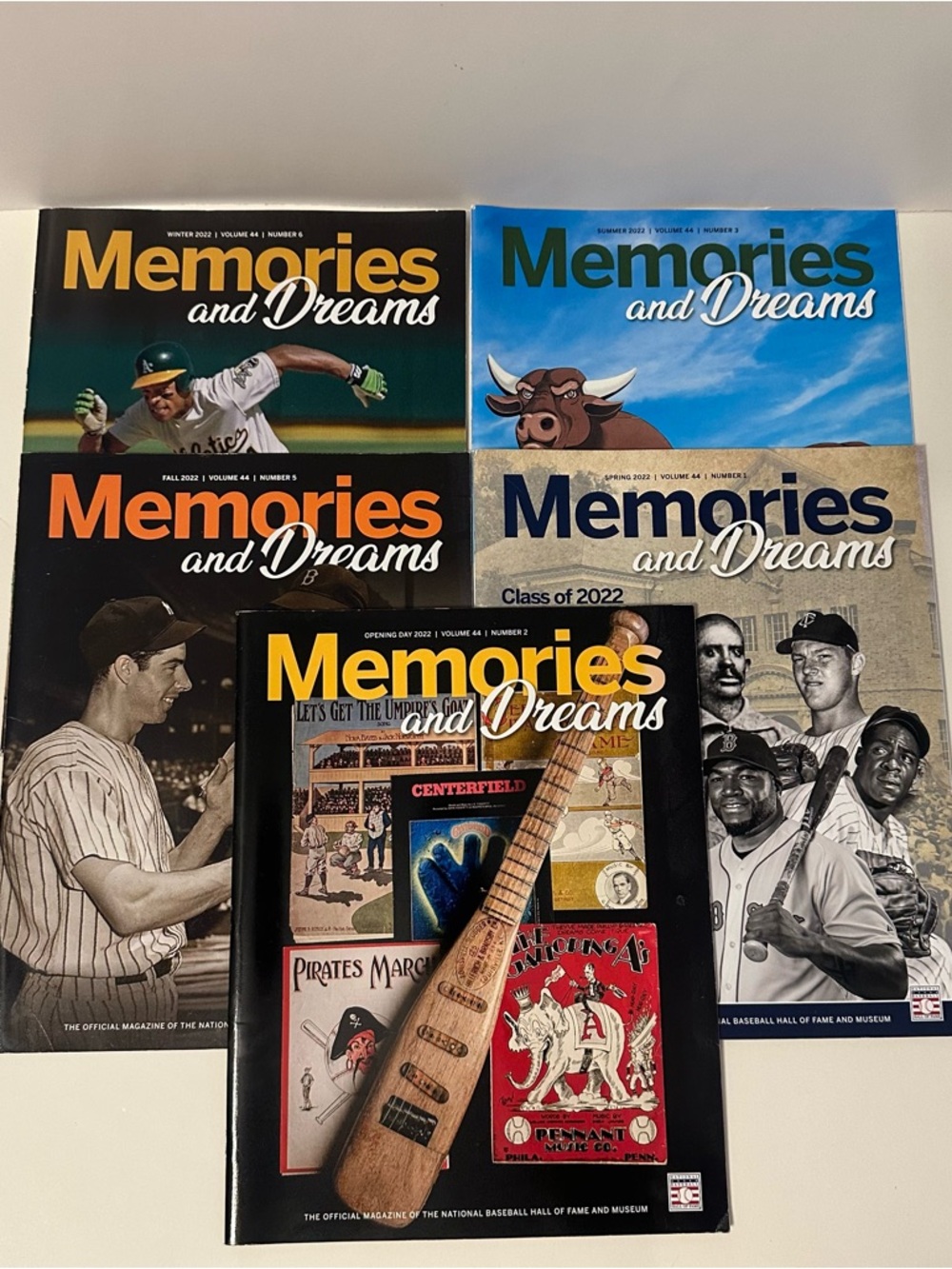 Baseball Hall of Fame Memories and Dreams Magazine 2022 Season Full Set Lot Of 5